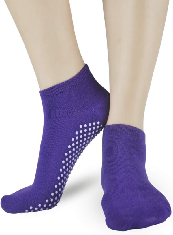 Pilates Ballet Barre Yoga Socks - Elutong 4 Pack Non Skid Slip Sticky Grippers Socks for Women