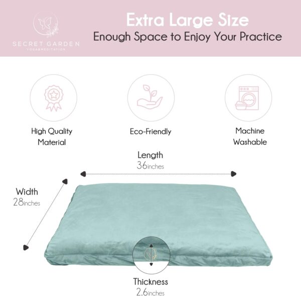 Secret Garden Large Zabuton Meditation Cushion – Meditation Mat to Achieve Full Serenity – Zabuton Mat to Reduce Stress – Comfortable Meditation Cushion – Zabuton Meditation Mat Samadhi Cushion