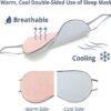 Sleeping Mask 2 Pack, Warm, Cool Double-Sided Use of Sleep Mask, Super Soft Blindfold with Adjustable Strap, Block Out Light, Comfort Sleep Eye Mask for Travel Meditation Nap