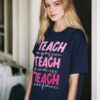 Teacher Shirts for Women Teach Compassion Kindness Confidence Print Shirt Funny Teacher Life Casual Tees