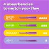 Tampax Radiant Tampons Multipack, Regular/Super Absorbency, with Leakguard Braid, Unscented, 28 Count x 3 Packs (84 Count Total)