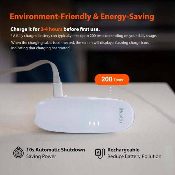 iHealth Gluco+ Wireless Smart Blood Glucose Monitor Kit with Free App, 100 Glucometer Strips, 100 Lancets, 1 Blood Sugar Monitor, 1 Lancing Device, Portable Diabetes Testing Kit for Home Use