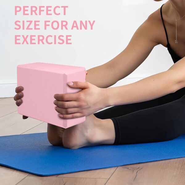 Yoga Block, Yoga Blocks 2 Pack, Sturdy Yoga Foam Blocks, High Density & Non Slip Dance Blocks for Stretching and Toning, Fitness Accessories for Stability & Balance