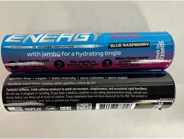 Xero Picks Energy Infused Flavored Toothpicks with Caffeine, B12 and B6 (Variety Pack, 20 Count (Pack of 5))