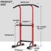 soges Power Tower Pull Up Bar Station, Free Standing Pull Up Rack Dip Station for Home Gym, Height Adjustable Home Strength Training Fitness Workout Equipment