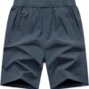 Rdruko Men's Quick Dry Hiking Shorts Lightweight Running Gym Outdoor Active Shorts with Zipper Pockets