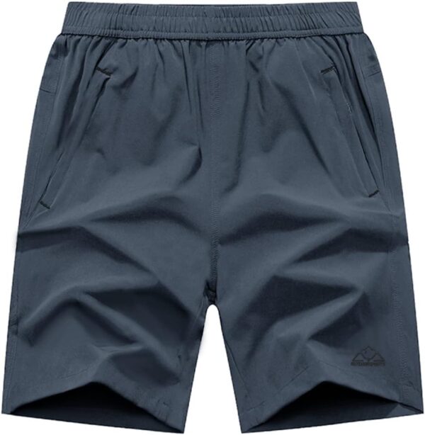 Rdruko Men's Quick Dry Hiking Shorts Lightweight Running Gym Outdoor Active Shorts with Zipper Pockets