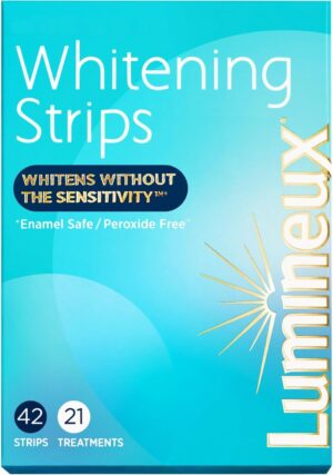 61EsX1P0g1L._AC_SL1500_.jpg Lumineux Teeth Whitening Strips 21 Treatments – Peroxide Free - Enamel Safe for Whiter Teeth - Whitening Without The Sensitivity - Dentist Formulated - Sensitivity Free