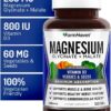 FarmHaven Magnesium Glycinate & Malate Complex w/Vitamin D3, 100% Chelated for Max Absorption, Vegetarian – Bone Health, Nerves, Muscles, 120 Capsules, 60 Days