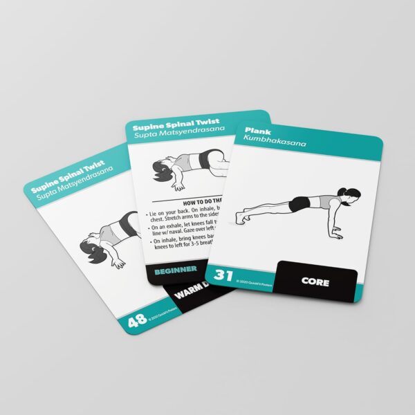 Palace Learning Yoga Pose Exercise Cards - Yoga Positions and Workout Fitness Cards with Over 50 Poses - 2.5" x 3.5"