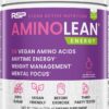 RSP AminoLean - All-in-One Natural Pre Workout, Amino Energy, Weight Management - Vegan BCAAs, Preworkout for Men & Women, Acai, 25 Serv
