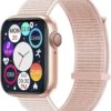Smart Watch for Men Women for Android iOS Phones Compatible with iPhone, Smartwatches Fitness Tracker with Call/SMS/Heart Rate/Blood Oxygen Monitor/Pedometer/Nylon Sport Bands (Rose Gold)