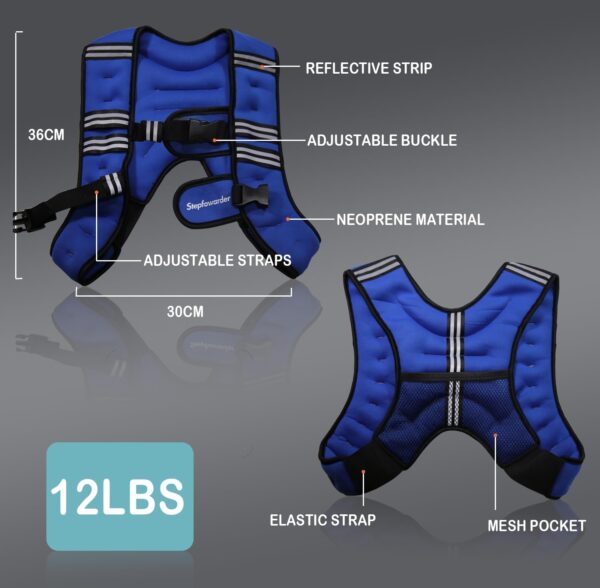 Weighted Vest for Women Men Kids, 6lbs/12lbs/4-10lbs Adjustable Weight Vest with Reflective Stripes, Upgrade Strength Training Vest for Running, Body Workout, Jogging, Cadio, Walking