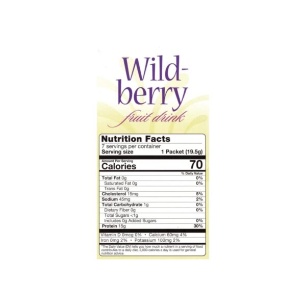 Nutmeg State Nutrition - High Protein Diet Fruit Drink - 15g Protein - Low Calorie - Low Carb - Low Sugar - Fat Free, 7 Servings Per Box (Wild Berry)