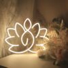 Lotus Flower Neon Sign for Zen Wall Art, Meditation Accessories for Yoga Room, Dimmable Spiritual Neon Lights Decor, Light Up Wall Art for Home or Yoga Studio,12 * 15.3 inch,white