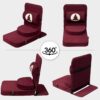 Friends of Meditation Relaxing Buddha Meditation Chair | Detachable Rectangular Back Support & Zafu Cushion | Portable Folding Chair | Floor Chair with Back Support | Yoga Chairs for Adults | Maroon