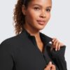 CRZ YOGA Butterluxe Womens Full Zip Workout Jackets Slim Fit Track Athletic Tops with Thumb Holes