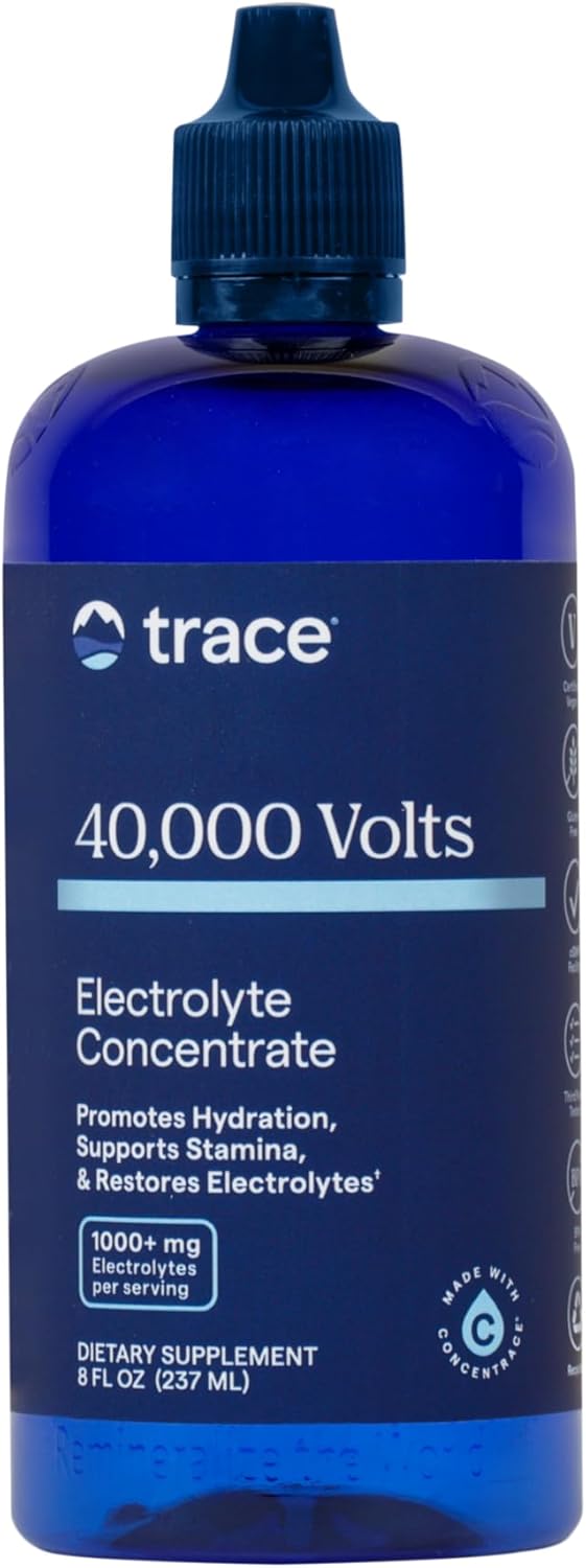 Trace Minerals 40,000 Volts - Concentrate Supplement Drops for Electrolyte Support - Support Muscle Health & Vitality - Workout Drink to Aid Hydration - 8 fl oz (48 Servings)