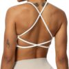 Aoxjox Women's Workout Sports Bras Fitness Backless Padded Ivy Low Impact Bra Yoga Crop Tank Top