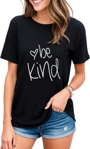 Be Kind T Shirts Women Cute Graphic Blessed Shirt Funny Inspirational Teacher Fall Tees Tops