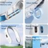 Portable Air Conditioner Neck Fan,3-Speed Hands Free Bladeless Fan,LED Digital Display, 4000mAh Rechargeable Personal Fan, Bladeless Personal Wearable Fan with USB Rechargeable, Low Nois for Outdoor,