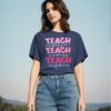 Teacher Shirts for Women Teach Compassion Kindness Confidence Print Shirt Funny Teacher Life Casual Tees