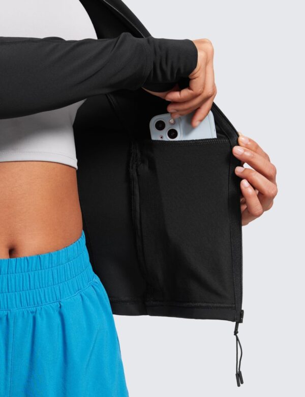 CRZ YOGA Butterluxe Womens Full Zip Workout Jackets Slim Fit Track Athletic Tops with Thumb Holes