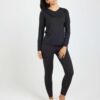 Real Essentials 4-Pack: Women's Dry-Fit Long-Sleeve V-Neck Athletic Workout Shirt (Available in Plus Size)