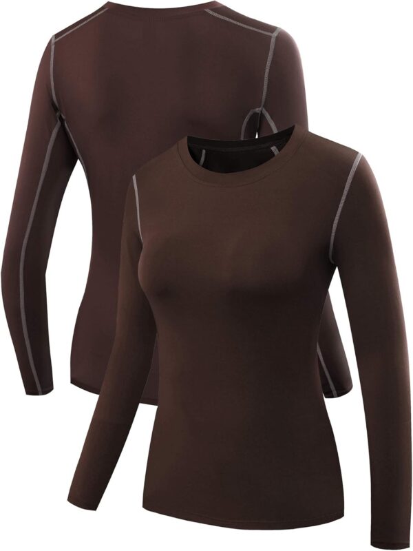 NELEUS Women's 3 Pack Athletic Compression Long Sleeve T Shirt Dry Fit