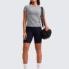CRZ YOGA Seamless Short Sleeve Shirts for Women Breathable Running Workout Tops Athletic Gym Yoga Basic T-Shirts