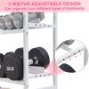 56'' Taller Home Gym Storage Organizer, Yoga Mat Storage Rack with Hanging Board, Exercise Workout Equipment Storage Stand for Home Gym, Dumbbell Holder Kettlebell Rack with Wheels and Hooks