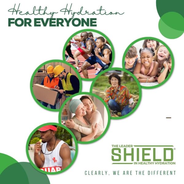 SHIELD 32ct ALL NATURAL Low Cal Electrolyte Healthy Hydration Multiplier Powder Packets, Eco-Friendly Pouch, Water Booster Drink Mix for Rapid Dehydration Relief and prevention, Vegan, Non-GMO