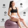Trideer Yoga Ball - Exercise Ball for Workout pilates Stability - Anti-Burst and Slip Resistant for physical therapy, Birthing, Stretching & Core Workout, Office Ball Chair, Flexible Seating, Home Gym