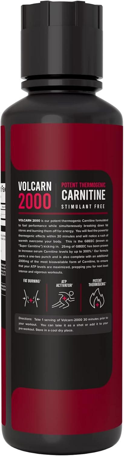 InnoSupps Volcarn 2000 - L-CARNITINE Advanced Energy Liquid | ATP Enhancer with GBEEC | Boosts Energy, Enhances Focus, Caffeine Free, No Artificial Sweeteners | 32 Servings (Pink Starblast)