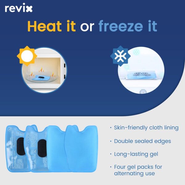REVIX Wisdom Teeth Ice Pack Head Wrap with 3D Sewing Jaw Ice Pack for Face Oral Surgery Pain Relief for TMJ, Tooth Extraction & Teeth Removed, Extra Snug Fit with 4 Hot Cold Gel Packs Reusable, Black
