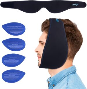 NEWGO Wisdom Teeth Ice Pack Head Wrap Jaw Ice Pack for Face Oral Surgery, FSA or HSA Eligible Face Ice Pack with 4 Hot Cold Gel Pack for TMJ, Tooth Extraction, Tonsillectomy Recovery