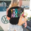 You are Kind Shirt Womens Oversized Inspirational Letter Print Graphic Shirts Casual Short Sleeve Mental Health Tees