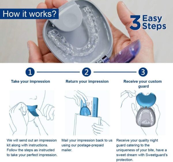 Custom Dental Night Guard,Durable Mouth Guard for Bruxism,Teeth Grinding & Clenching,Relieve Soreness in Jaw Muscles - Lower Guard (Hybrid-3mm) - One(1) Guard