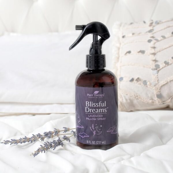 Plant Therapy Blissful Dreams Lavender Pillow and Linen Mist and Room Spray, for Relaxation & Sleep, Powered by Essential Oils Like Lavender & Roman Chamomile, Aromatherapy Sleep Spray, 8 oz