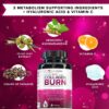Multi Collagen Burn: Multi-Type Hydrolyzed Protein Peptides with Hyaluronic Acid, Vitamin C, SOD B Dimpless, Types I, II, III, V and X, Caffeine-Free (Unflavored Capsules)