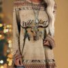 Bengbobar Western Sweatshirts for Women Native American Aztec Print Pullover Long Sleeve Crewneck Crewneck Sweatshirt