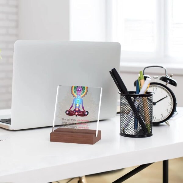 Zen Office Decor Meditation Gifts for Women, Acrylic Desk Decoration Zen Gifts, What You Think, You Become; What You Feel, You Attract; What You Imagine, You Create