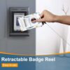 Plifal Badge Holder with Retractable Reel, Boho Rainbow Mental Health Matters ID Name Tag Work Badge Clip Heavy Duty Vertical Card Protector Cover Case for Work Office Nurse Medical Women