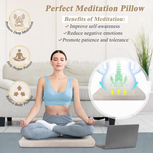 Meditation Floor Cushion for Yoga Adults Square Floor Pillows Seating Large Meditation Cushion Yoga Pillows for Sitting on Floor Meditation Pillow Mat Outdoor Rectangle Floor Sitting Cushion