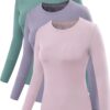 NELEUS Women's 3 Pack Athletic Compression Long Sleeve T Shirt Dry Fit