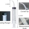 Wisdom Teeth Syringe, 5 Pack Irrigation Dental Syringes with Measure Scale & Curved Tip for Dental Care Liquid Oral Tonsil Stone
