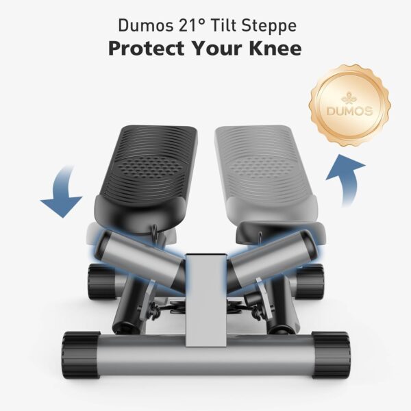 DUMOS Steppers for Exercise at Home, Mini Stair Stepper with Resistance Bands, Portable Full Body Workout Stepper Machine Adjustable Foot Twist Stepper for Fitness