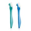 GUM Denture Brush - Dual Headed Hard Bristle Toothbrush for Dentures & Acrylic Retainers - Dentist Recommended Denture Cleaner (Pack of 1)