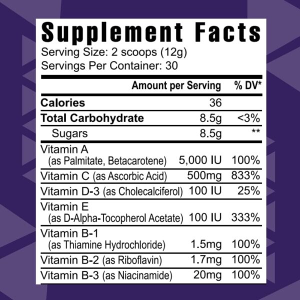 Rebound Fx Citrus Powder, 360g – Supplement for Energy, Enriched with Vitamins, Minerals and Antioxidants – Immune System Booster Powder - Energy Vitamins Drink Mix for Women & Men