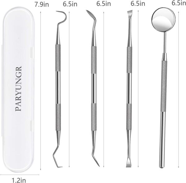 61I6Jv52hdL._AC_SL1500_.jpg Dental Tools, Professional Teeth Cleaning Oral Care Hygiene Kit, Stainless Steel Dental Pick Tooth Scraper Tartar Plaque Remover for Dentist, Personal, Pet Use with Storage Box